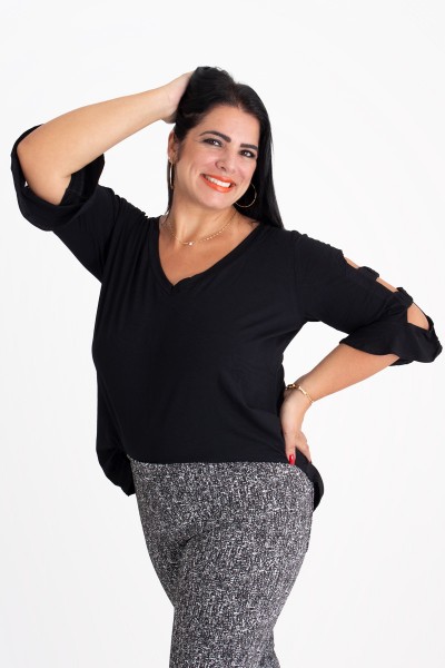 Flare Jacquard com bolso